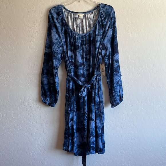 Terra & Sky Women's Plus Size Shirred Mini Washed texture Dress 0X (14W) Blue - Picture 4 of 13